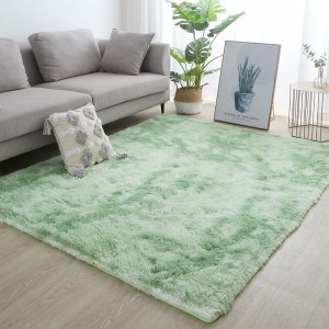 Modern tie-dye carpet long wool Nordic style rectangular bedroom bedside floor mat