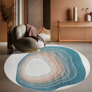 Simple abstract round carpet room full of large area bedside blanket washable