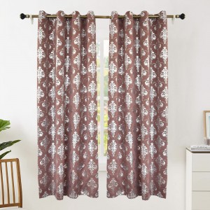 High quality household craft Retro European style Silver Flower blackout curtain
