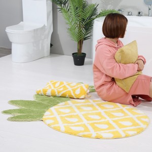 cartoon fruit soft flocking carpet absorbent non-slip mat