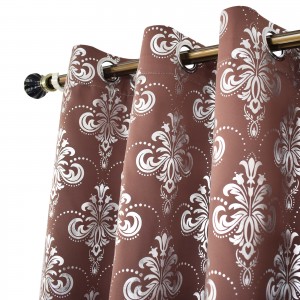 High quality household craft Retro European style Silver Flower blackout curtain