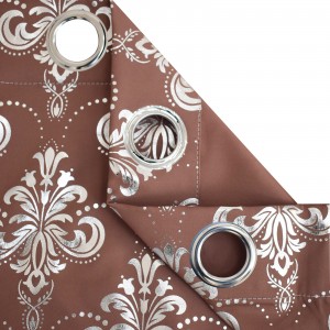High quality household craft Retro European style Silver Flower blackout curtain