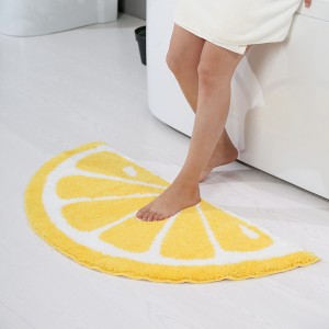 cartoon fruit soft flocking carpet absorbent non-slip mat