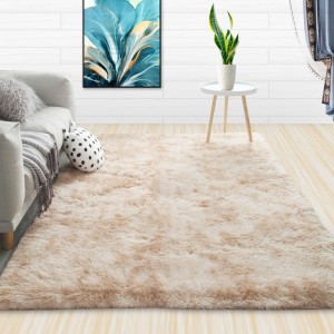 Modern tie-dye carpet long wool Nordic style rectangular bedroom bedside floor mat