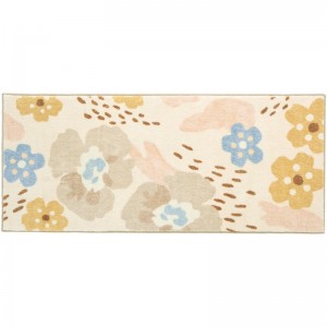 Imitation cashmere flower long plush easy to clean absorbent non-slip foot pad