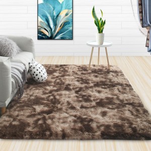 Modern tie-dye carpet long wool Nordic style rectangular bedroom bedside floor mat