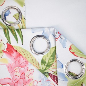 Printed Curtains Blackout Insulation Floral Pastoral American Grommet Curtains