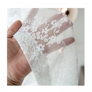 Small Floral Window Screens Pastoral American White Floral Transparent Lace Curtains
