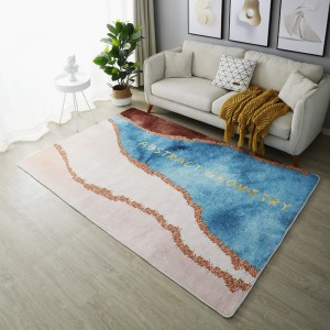 Modern minimalist living room full of large area carpet mat