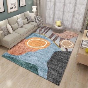 Nordic light luxury abstract ink smudged carpet bedside full