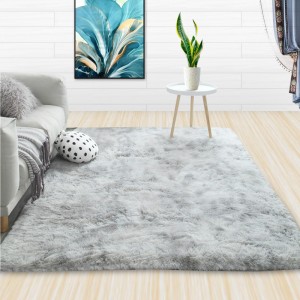 Modern tie-dye carpet long wool Nordic style rectangular bedroom bedside floor mat