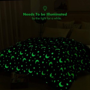 ready to ship Luminous blanket new product best selling items Striped flannel fleece sofa glow in the dark blanket