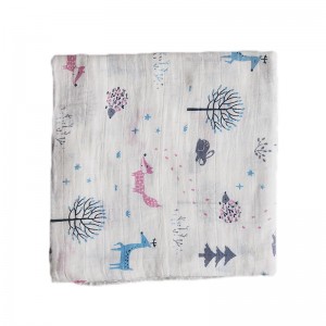 Wholesale 100% Organic Cotton Printed Newborn Fabric Wrap Blanket 4747 Baby Nursery Muslin Swaddle Blanket