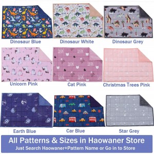 Best Seller Factory Custom Unicorn Print 36×48 Inches Sensory 5lbs Glass Beads Children Cotton Weighted Blanket for kids
