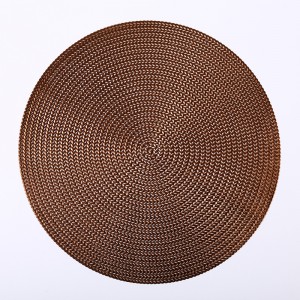 Rattan place mats good quality heat insulation braided table mat round table mats gold sliver pvc placemat