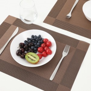 Household Heat Insulation Washable Vinyl Woven Crossweave Placemat PVC Table Mat Place Mat Set