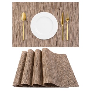 custom printed best heat resistant anti slip place mat home kitchen dining table mats sets vinyl pvc woven placemats