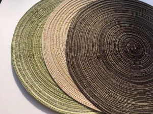 Round Cotton Dining Table Place Mats Anti-slip Woven Braided Placemat