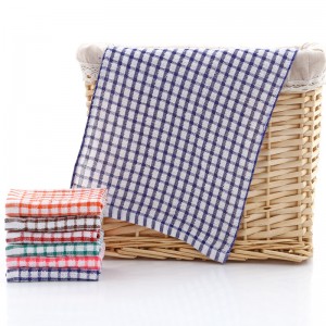 Bamboo Tea Cotton Plaid Absorbent Dish Kitchen Towel