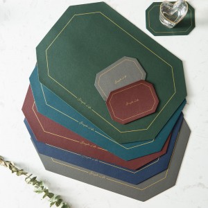 Cheap place mat Custom color Octagonal placemat leather table place mats