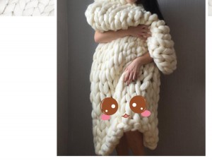 Home 39 x 47 Thick Yarn Merino Wool Cable Knitted Heavy Throw Weighted Blanket Chunky Knit Blanket