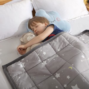 Best Seller Factory Custom Unicorn Print 36×48 Inches Sensory 5lbs Glass Beads Children Cotton Weighted Blanket for kids