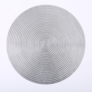 Rattan place mats good quality heat insulation braided table mat round table mats gold sliver pvc placemat
