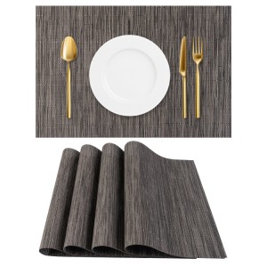 custom printed best heat resistant anti slip place mat home kitchen dining table mats sets vinyl pvc woven placemats
