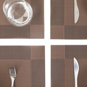 Household Heat Insulation Washable Vinyl Woven Crossweave Placemat PVC Table Mat Place Mat Set