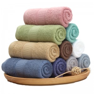 China Manufacturers Wholesale Good quality Cheap price super soft pure color luxury towels bath 100% cotton gift set
