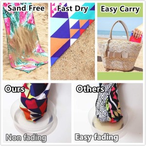 High Quality Microfiber Two Side Printed Beach Towel Quick Dry Sand Free Proof Recycled Beach Towel