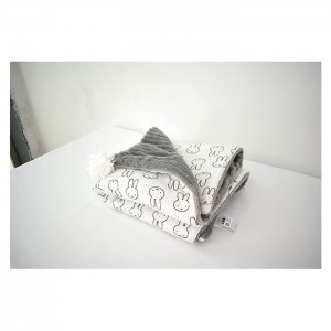 Double layer muslin and stripped plush blanket with balls baby blanket toddler hot selling The most popular wholesale