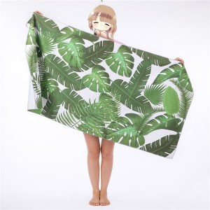 Custom Printed Logo Microfiber Towel Super Absorbent Dry Fast Soft Lightweight Sand Free Beach Towel