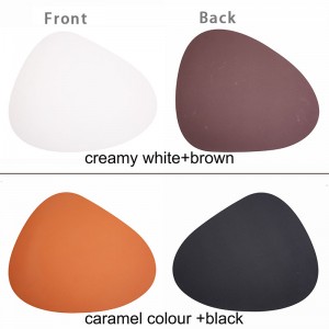 Nordic PVC Leather Chic Tableware Pad Curve Placemat Waterproof Table Mat Bowl Mat Washable Washable Irregular Place Mat