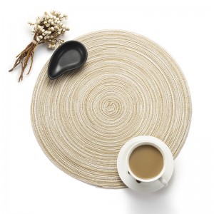 Round Cotton Dining Table Place Mats Anti-slip Woven Braided Placemat