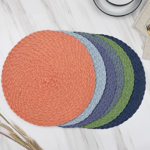 Wholesale pp woven placemaWholesale pp woven placemats pp braided round place matts pp braided round place mat