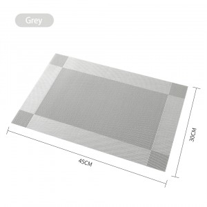 Household Heat Insulation Washable Vinyl Woven Crossweave Placemat PVC Table Mat Place Mat Set