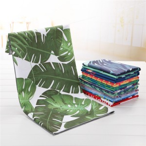 Custom Printed Logo Microfiber Towel Super Absorbent Dry Fast Soft Lightweight Sand Free Beach Towel