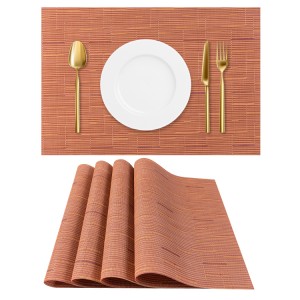 custom printed best heat resistant anti slip place mat home kitchen dining table mats sets vinyl pvc woven placemats