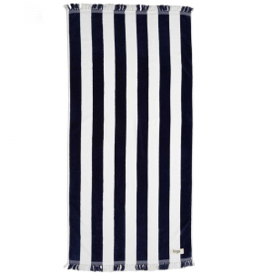 Wholesale 100% Cotton Beach Towels With Logo Custom Print Large Size Blue Stripe Beach Towels
