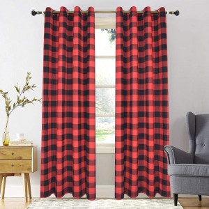 Buffalo Plaid Curtains Grommet Curtains Farmhouse Curtains Black and White Plaid