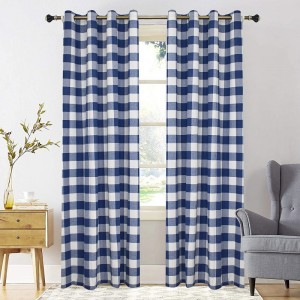 Buffalo Plaid Curtains Grommet Curtains Farmhouse Curtains Black and White Plaid