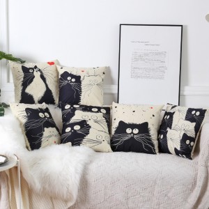 Cartoon cat heat transfer pillow cushion cover printing printing cushion cover