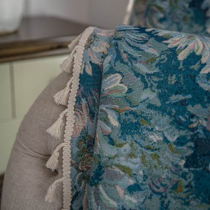 Chic Design Window Panel American woven paint flower Jacquard Curtain