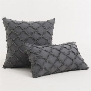 Cotton Linen Cut Flower Pillow Cover Cushion Cover Lumbar Pillow Pillow