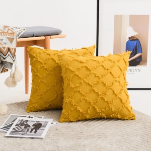 Cotton Linen Cut Flower Pillow Cover Cushion Cover Lumbar Pillow Pillow