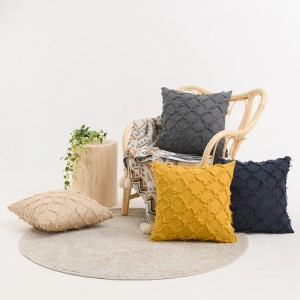 Cotton Linen Cut Flower Pillow Cover Cushion Cover Lumbar Pillow Pillow