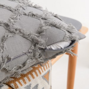 Cotton Linen Cut Flower Pillow Cover Cushion Cover Lumbar Pillow Pillow