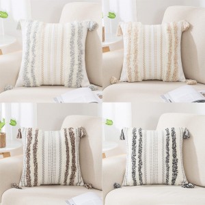 Cotton Wholesale Home Decorative Woven Throw Pillow Covers Boho Tassel Tufted Luxury Macrame Boho Pillow Covers