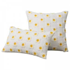 Daisy Sunflower Plumeria Cotton Waist Pillow Sofa Pillow Cushion Cover Embroidery